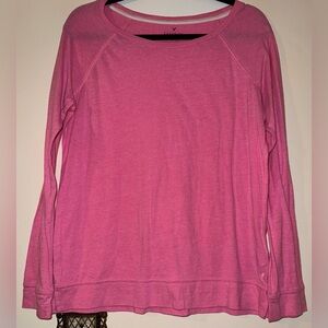 American Eagle Outfitters Favorite T Long Sleeve Crew Neck Tee Shirt Pink L